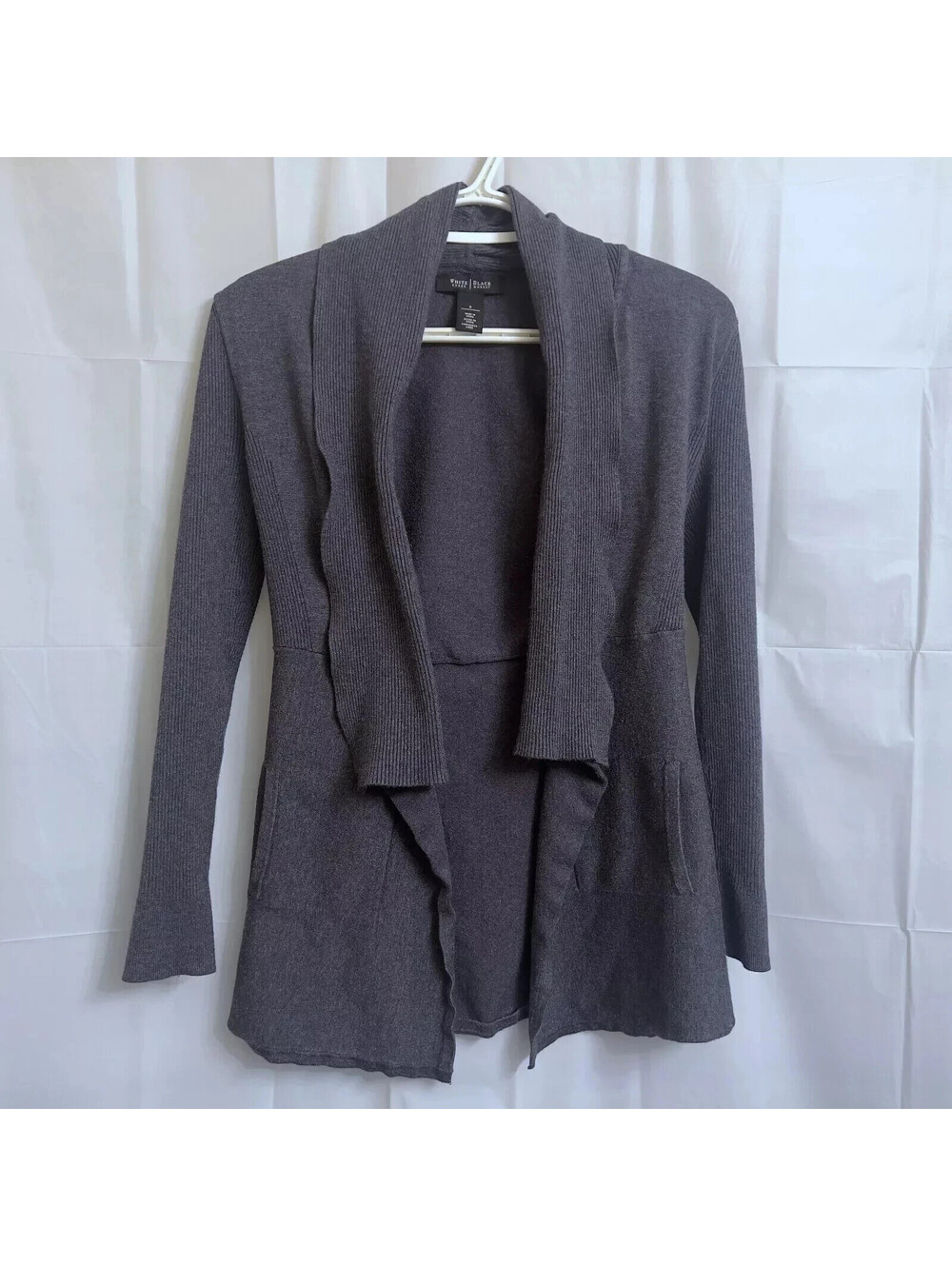 White House Black Market Open Front Cardigan Sweater Women's Small S Gray